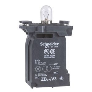 Schneider Electric Hilfsschalterblock mit Trafo 230V/6V BA9S ZB5AV4