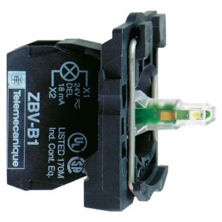 Schneider Electric Hilfsschalterblock 1S mit LED-Mod.gn 24V ZB5AW0B31