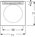 Busch Jäger Zentralscheibe aws Heizung-Notschalter 1789 H-74-101