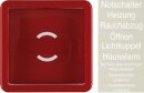 Berker Abdeckung mit Glasscheibe 1295 Wippe Notschalter rot