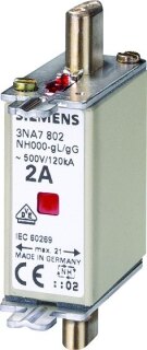 Siemens IS NH-Sicherungseinsatz GL/GG G000 63A AC500/DC250 3NA7822