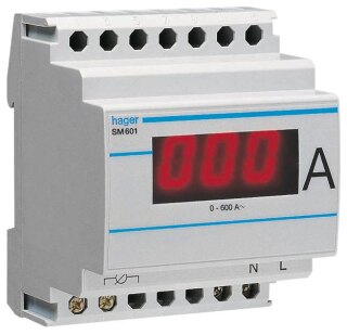 Hager Digitales Amperemeter 0-600A SM601 AC Wandlermessung
