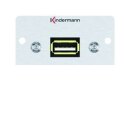 Kindermann USB A-A Buchse 7444-522 50x50 mit Kabelpeitsche