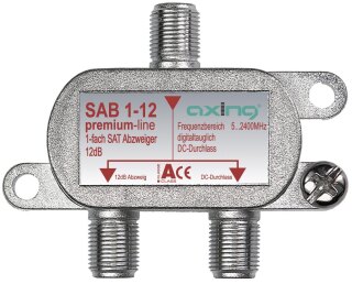 Axing 1fach SAT-Abzweiger SAB 1-12 mit 12 dB Abzweigdämpfung
