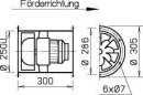 Helios Hochdruck-Rohrventilator 3 -PH VARD 250/2 TK