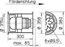 Helios Hochdruck-Rohrventilator z weitourig Stern/Drei VARD 315/2/2 TK