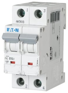 Eaton LS-Schalter mit Beschrift. B 16A 2p PXL-B16/2