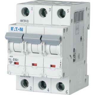 Eaton LS-Schalter mit Beschrift. B 16A 3p PXL-B16/3