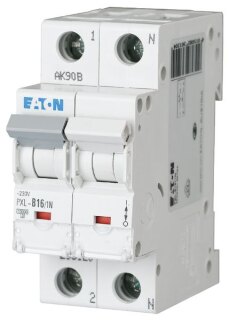 Eaton LS-Schalter mit Beschrift. C 16A 1p+N PXL-C16/1N