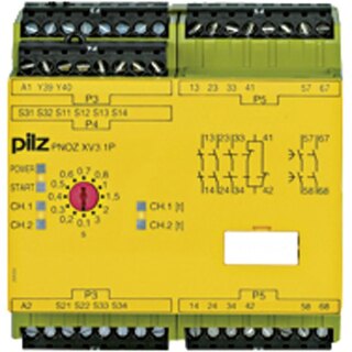 Pilz Not-Aus-Schaltgerät 3/24DC 3n/o1n/c2n/ot PNOZ XV3.1P #777522