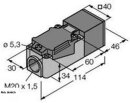 Turck Sensor,ind. quad. 40mm DC,analog,sn=15mm,b...