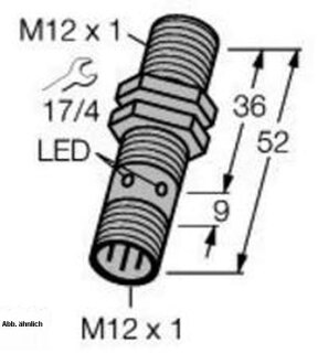 Turck Sensor,ind.,M12x1,m.Steck. DC,pnp,no,sn=2mm,b Bi2-M12-AP6X-H1141