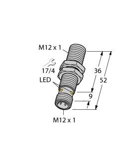 Turck Sensor,ind.,M12x1,Stecker Uprox,sn=4mm,2000Hz Bi4U-M12-AP6X-H1141