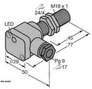 Turck Sensor,ind.,M18x1,m.Steck. DC,pnp,1S,sn=5mm Bi5-G18SK-AP6X