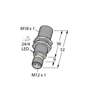 Turck Sensor,ind.,M18x1,Stecker Uprox,sn=8mm,1500Hz Bi8U-M18-AP6X-H1141