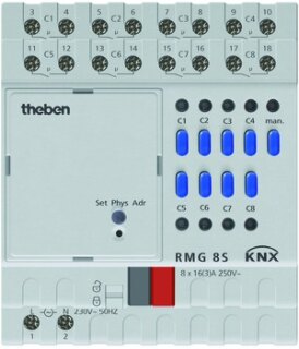 Theben RMG 8 S KNX Schaltaktor MIX2 8-fach Grundmodul 8 Kanäle 4TE IP20 SKII
