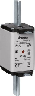 Hager NH-Sicherungseinsatz NH2C gG 500V 35A Iso-Gr. LNH2035MK