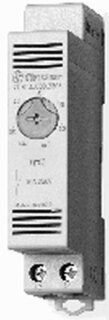 Thermostat für Schaltschrank,Reiheneinbaugerät 17,5 mm breit,1 Schliesser 10 A,einstellbar von 0 bis +60° C.