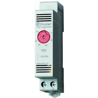 Thermostat für Schaltschrank,Reiheneinbaugerät 17,5 mm breit,1 Öffner10 A,einstellbar von 0 bis + 60° C