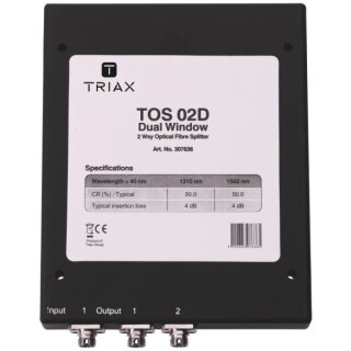 Triax TOS 02 D 2fach optischer Verstärke mit FC/PC Anschlüssen