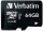 Verbatim microSDXC-Karte 64GB Class 10 inkl. SD-Karten Adapter