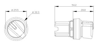 Siemens 3SU10522BF600AA0 Knebelschalter beleuchtbar 22mm rund schwarz weiß