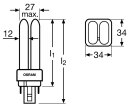 Osram Kompaktleuchstofflampe DULUX D/E 26W G24Q-3
