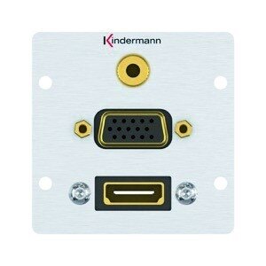 Kindermann Anschlussblende HDMI VGA Audio m. Kabelpeit. 7444000586