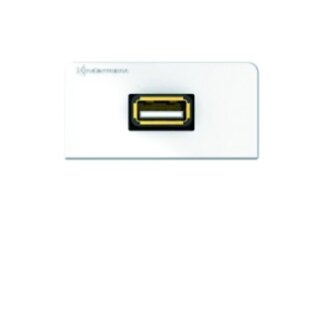 Kindermann 7456-522 USB 2.0 (Typ A) Anschlussblende mit Kabelp., w/RAL 9010
