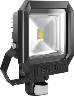 ESYLUX LED-Strahler 50W 4000lm IP65 sw AFL SUN LED 50W 3K schwarz mt breit BWM