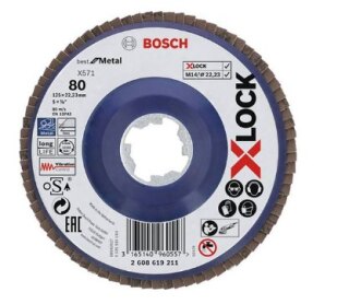 Bosch Fächerscheibe X-LOCK 125mm X-LOCK BfM, ,K80, gerade Ausführung