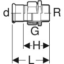 GEBERIT Mapress C-Stahl Übergangs- verschraubung mit AG d15-R1/2 verzinkt