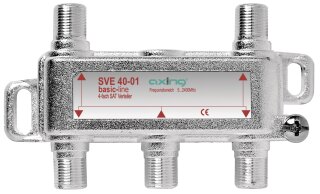 AXING 4fach SAT-Verteiler SVE 40-01 5-2400MHz DC-diodenentkoppelt Einkabelt.