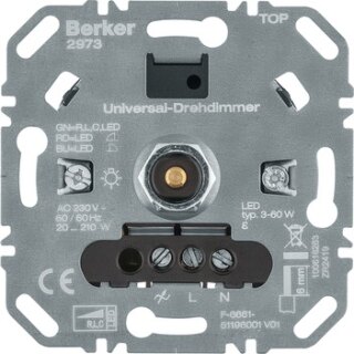 Berker 2973 Uni-Drehdimmer (R L C LED) Lichtst.