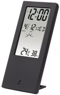 Hama 186365 Thermometer/Hygrometer TH-140 schwarz mit Wetterindikator