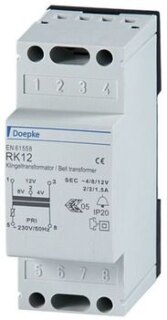 Doepke RK12S Klingeltransformator 2A/2A/1,5A 4V/8V/12V...