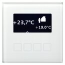 MDT Glas Temperaturregler mit LCD Anzeige, weiß...