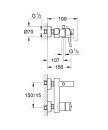 Einhebel-Wannenbatterie Concetto 32211_1 für Wandmontage eigensicher chrom