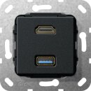 GIRA 567910 HDMI,USB 3.0A Kabelpeitsche Einsatz Schwarz matt