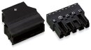 WAGO 770-115 Stecker 0,5-4qmm schwarz schwarz 2x0,5-4qmm mit Zugentlastung