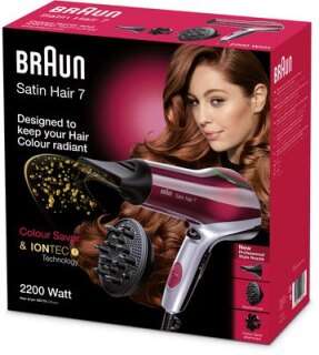 Braun BRHD770E HD 770 Satin Hair 7 Colour Saver Iontec Haartrockner rt/si 2