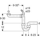 Rohrbogengeruchsverschluss für ein Spülbecken Abgang horiz. G1 1/2x50