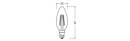 OSRAM-LEDVANCE - CLAS B 40 DIM P 4.8W 827 FIL CL E14 LED-Kerzenlampe FM E14 4,8W F 2700K 470lm dim