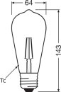 OSRAM-LEDVANCE - Vintage 1906 Edison 22 2.5 W/2400 K LED-Lampe FM E27 Vintage 1906 2,5W G